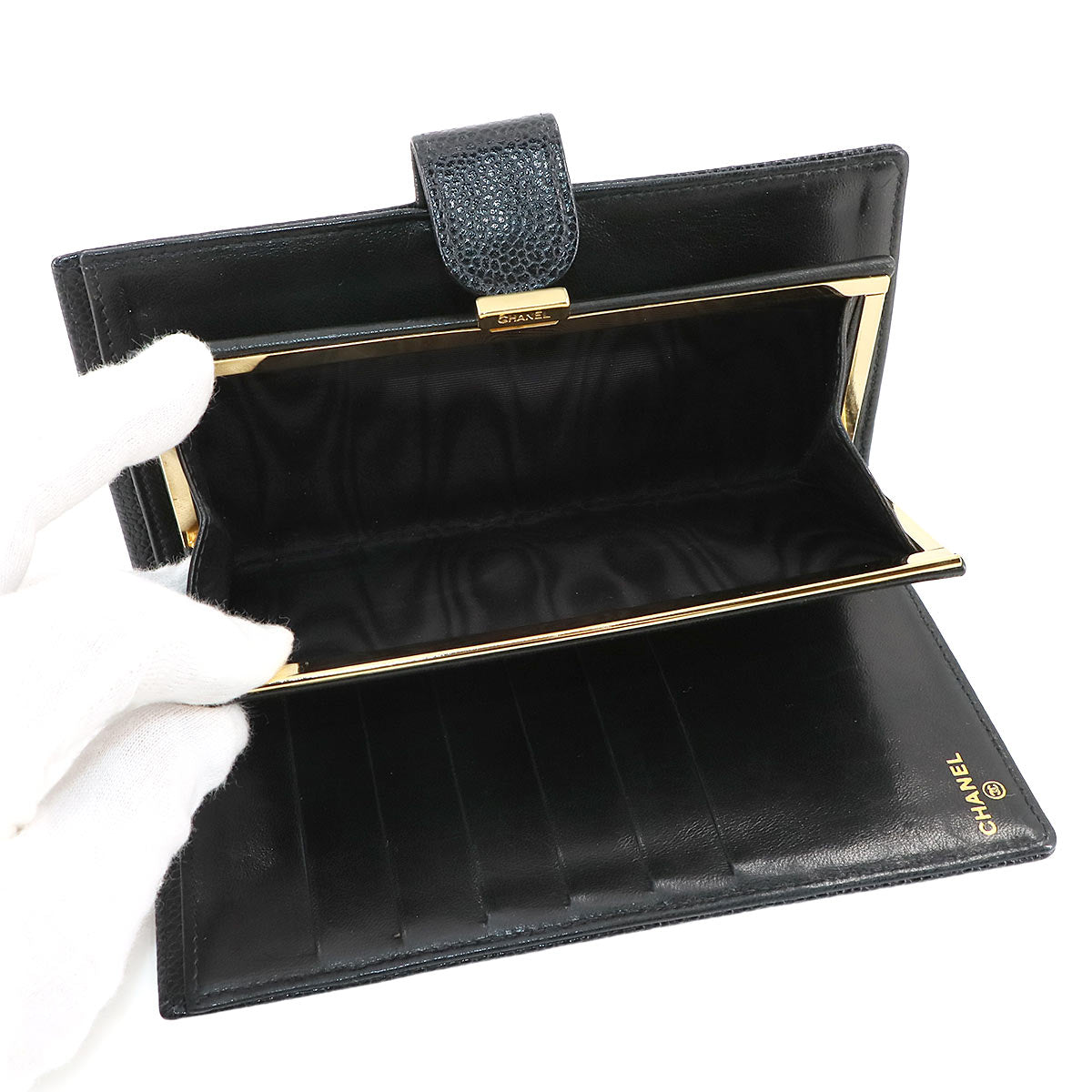 Long Wallet Leather Black A13498 Coco Logos Vintage