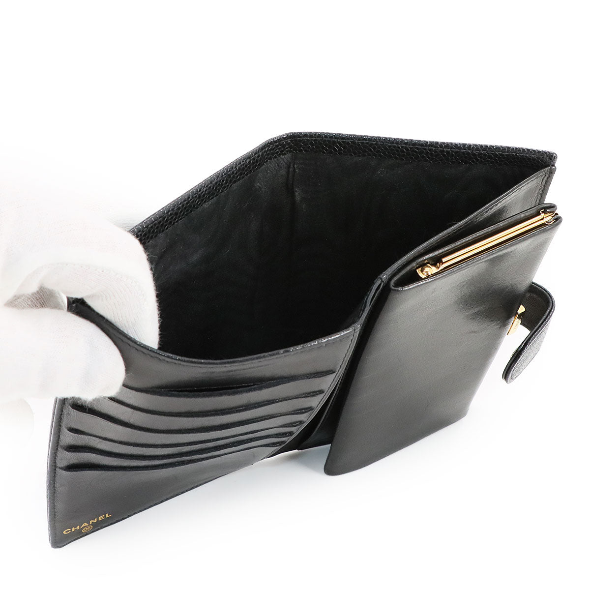 Long Wallet Leather Black A13498 Coco Logos Vintage