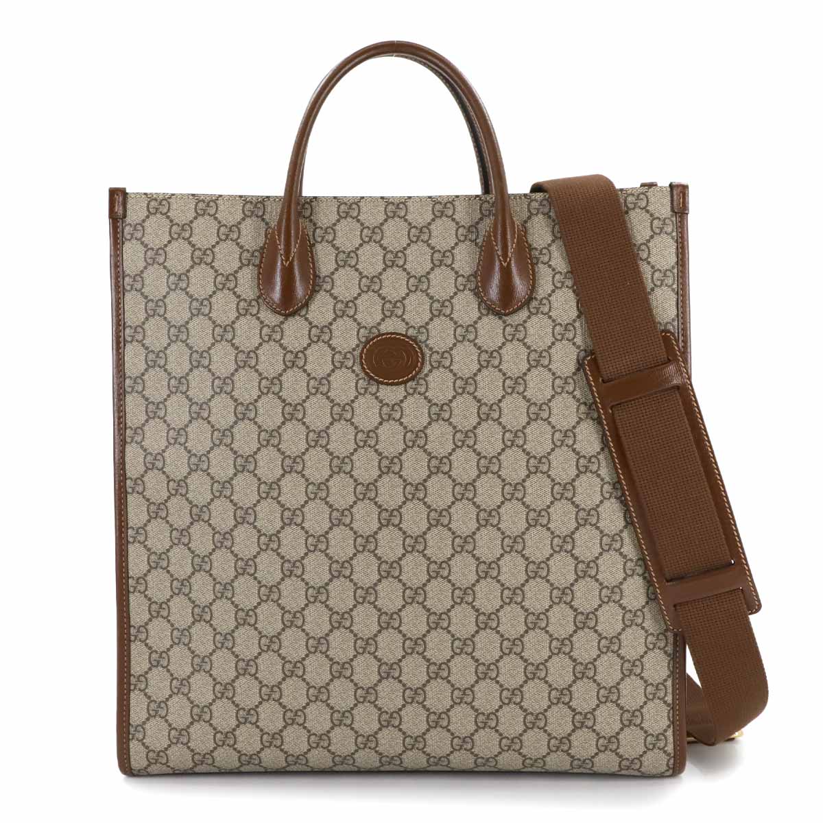 GUCCI Interlocking G 2way Tote Shoulder Bag GG Supreme canvas 674155