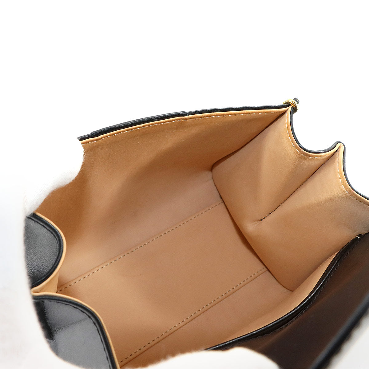 Brillant Mini 2way Hand Shoulder Bag Leather Black Purse