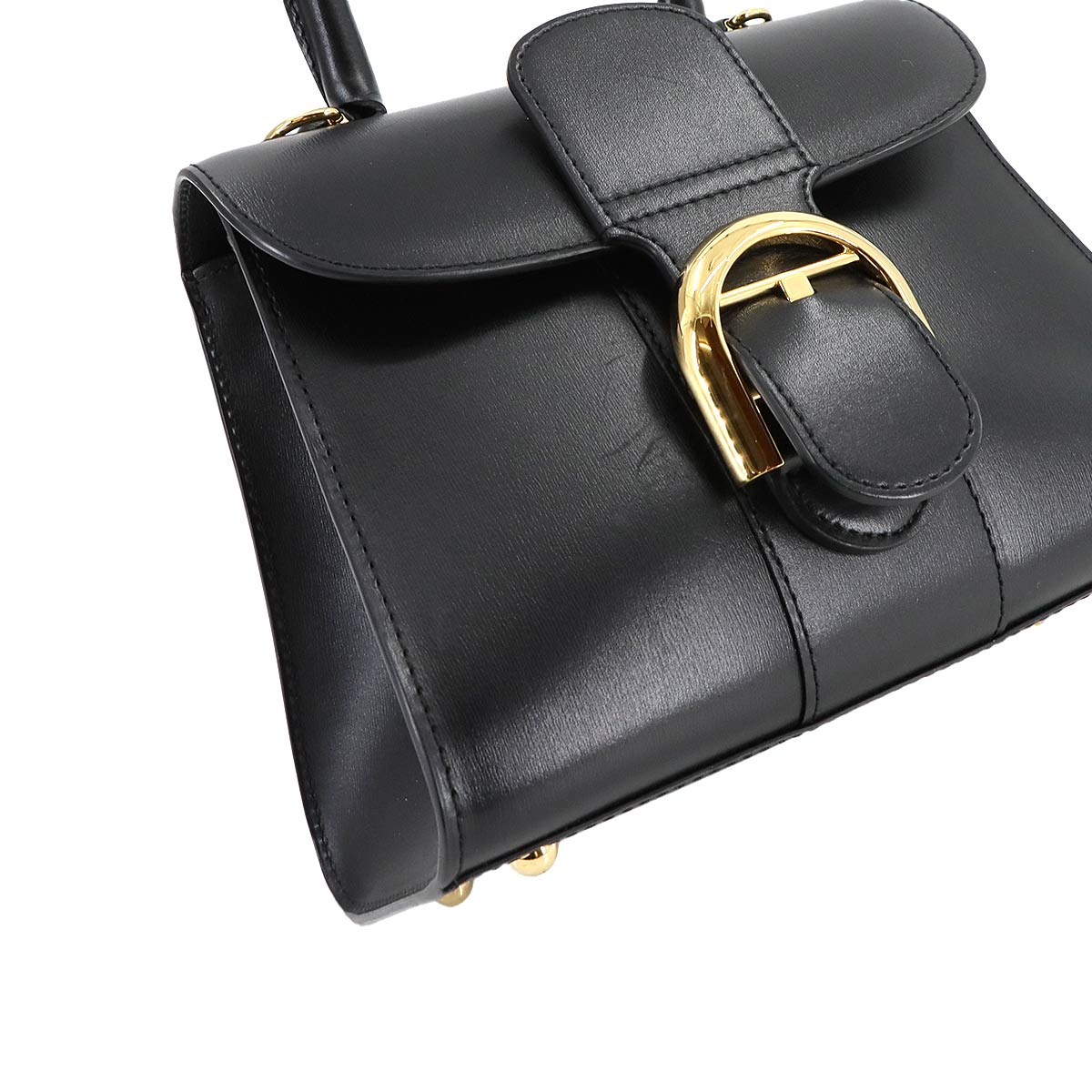 Brillant Mini 2way Hand Shoulder Bag Leather Black Purse