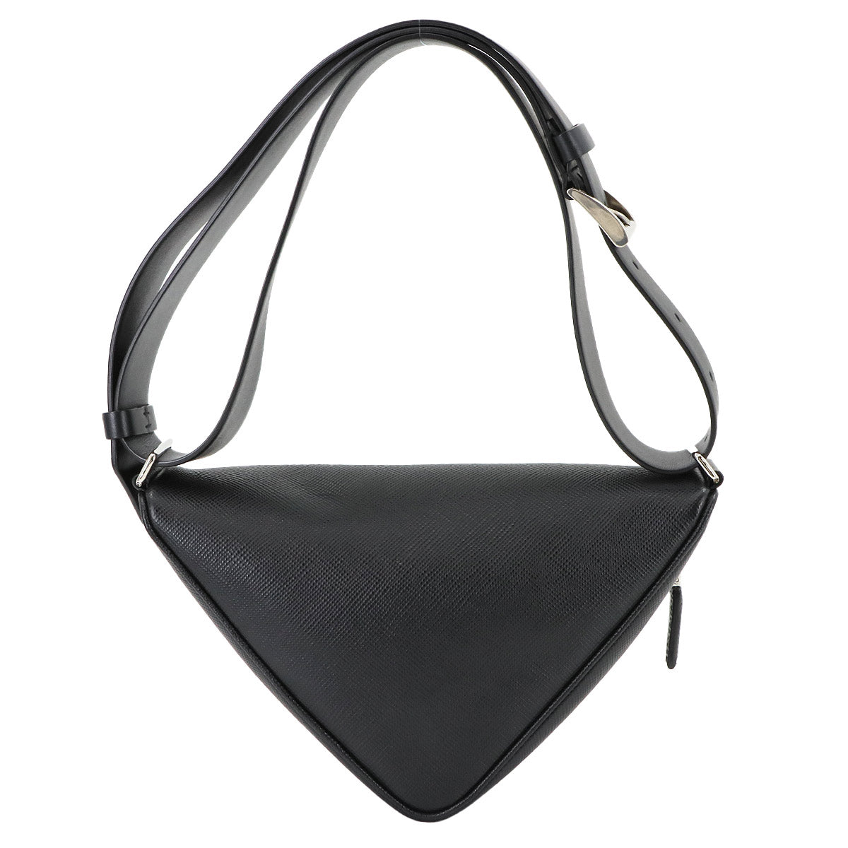 Triangle Shoulder Bag Saffiano Leather Black 2VL039 Purse
