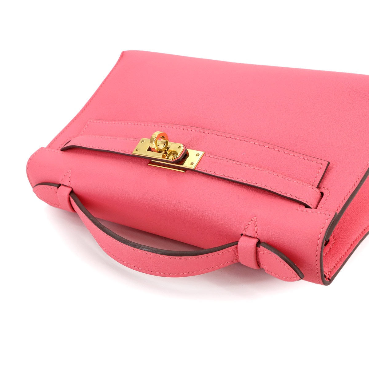 Pochette Kelly Hand Bag Swift Leather Rose Azalee Pink 90277572