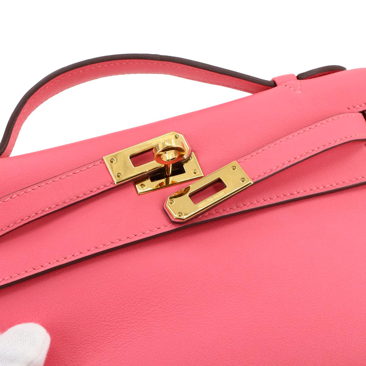 Pochette Kelly Hand Bag Swift Leather Rose Azalee Pink 90277572