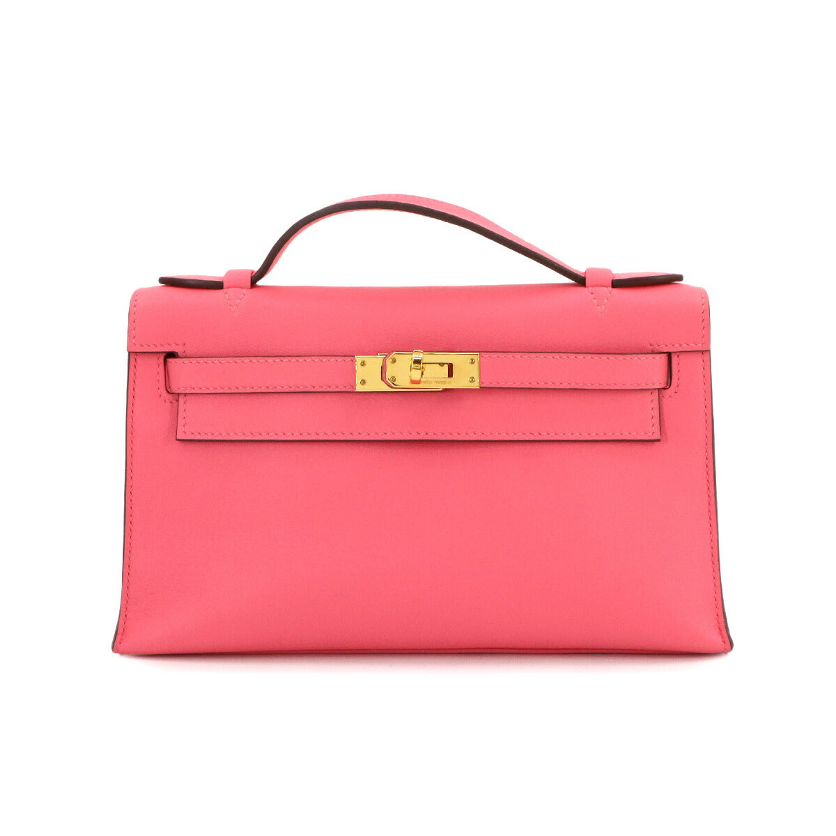 Pochette Kelly Hand Bag Swift Leather Rose Azalee Pink 90277572