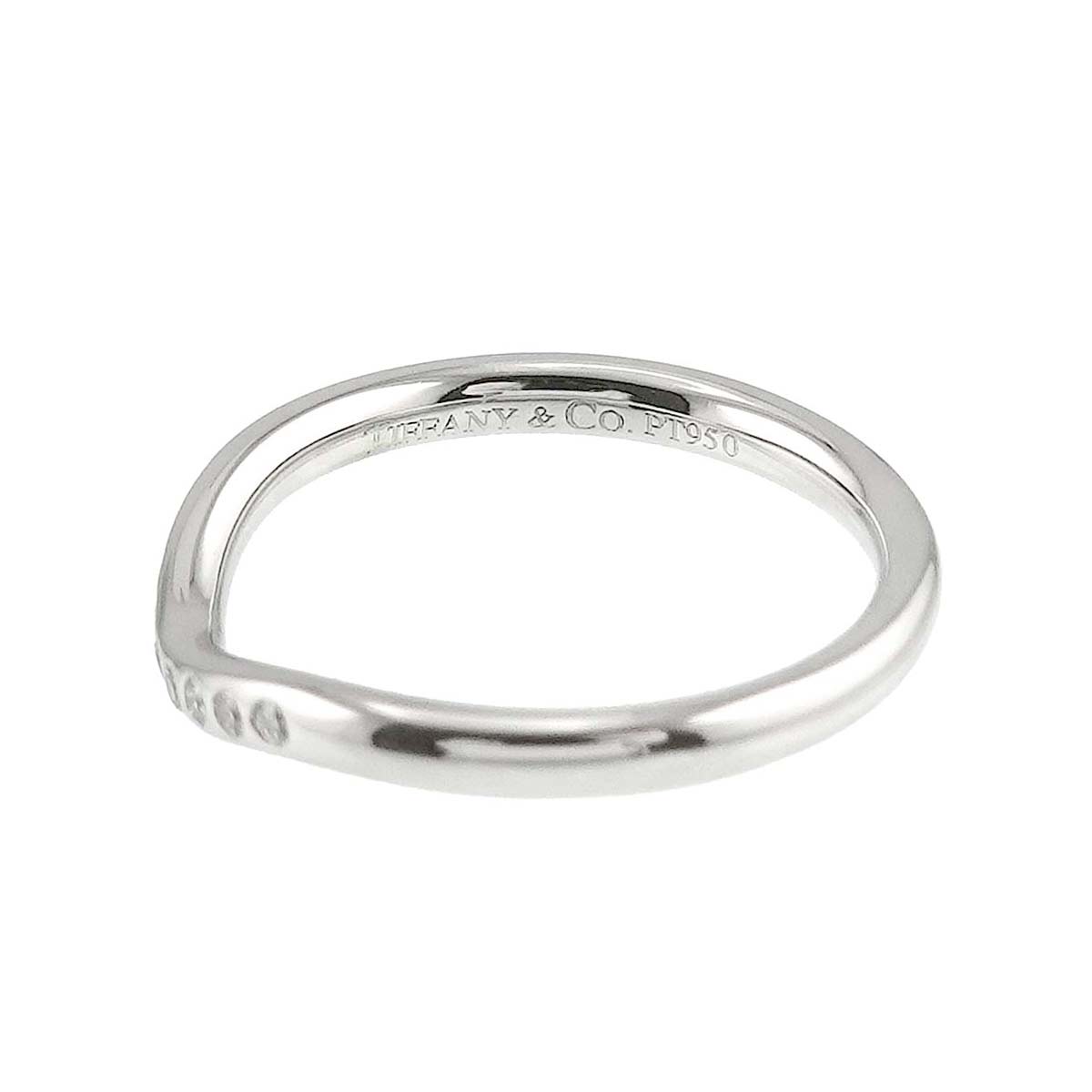 Curved Band Ring Diamond Platinum size4(US)