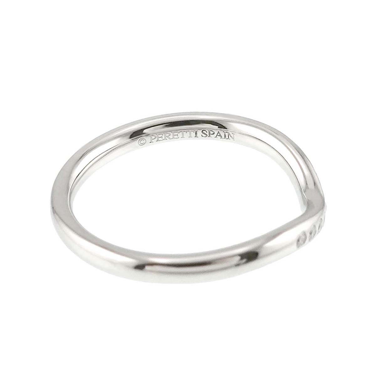Curved Band Ring Diamond Platinum size4(US)