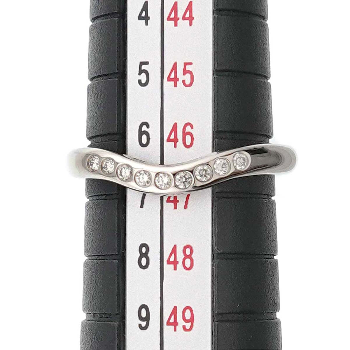 Curved Band Ring Diamond Platinum size4(US)
