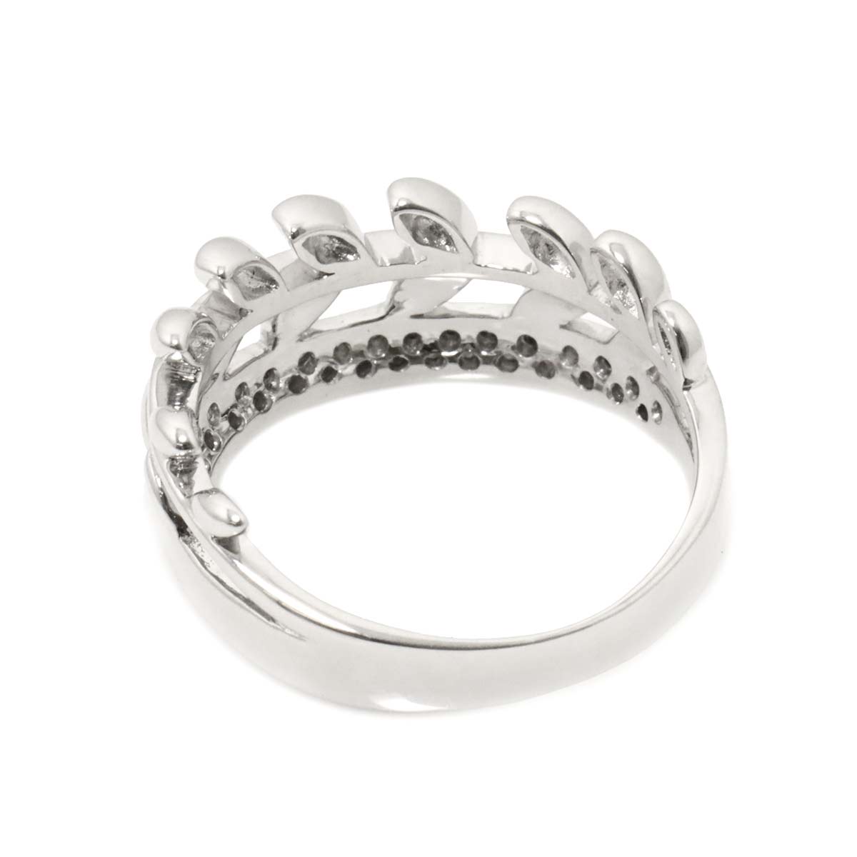 Diamond 0.19ct Ring 18K K18 WG White Gold size7.75-8(US)