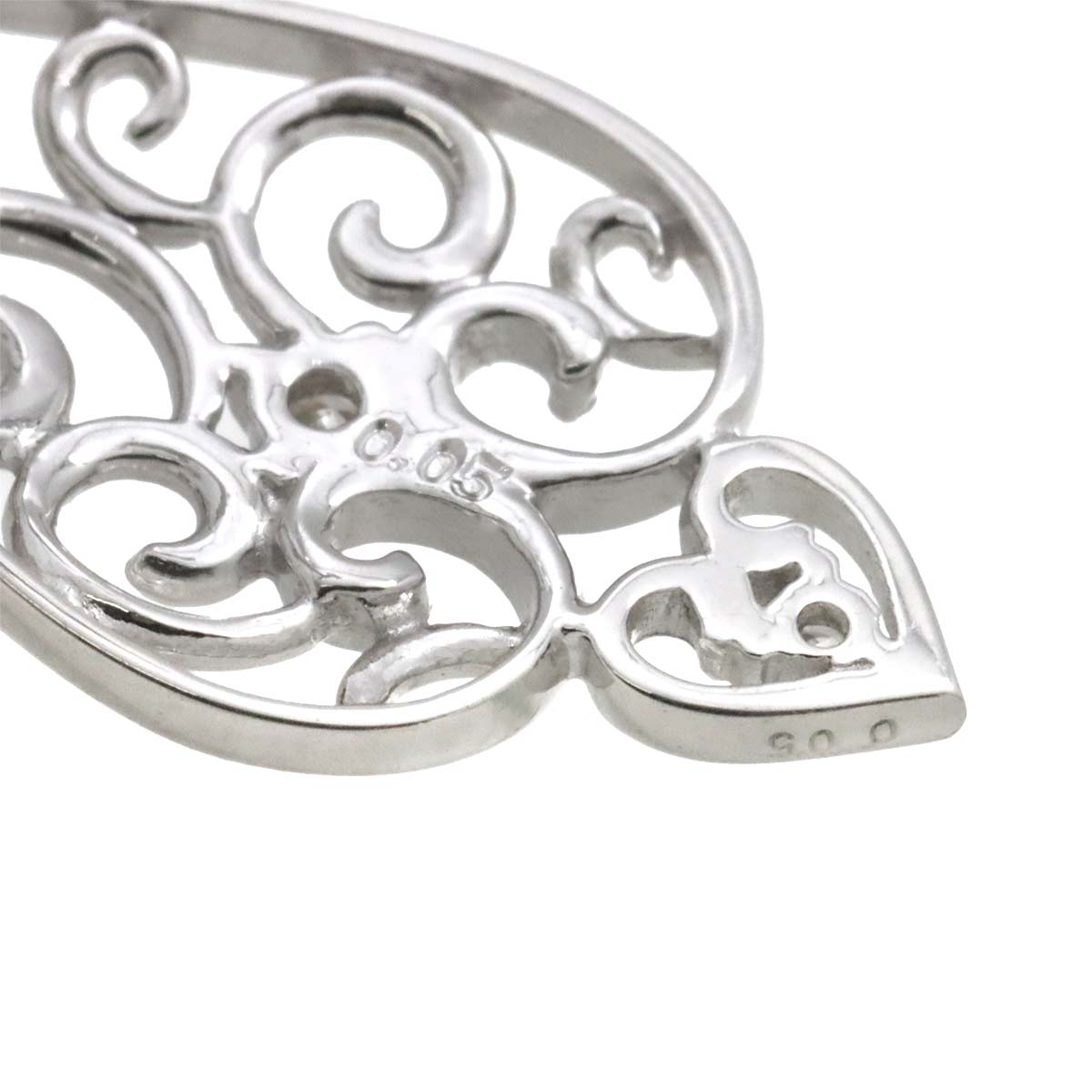 Diamond 0.05ct/0.05ct Earrings Clip-on 18K K18 WG 750