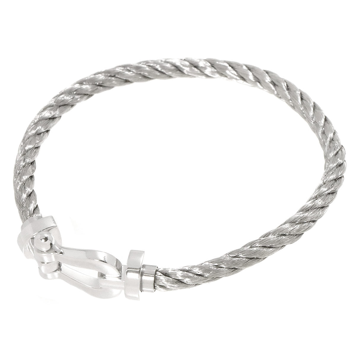 FRED Force 10 Bracelet LM 18K White Gold 750 Steel size17