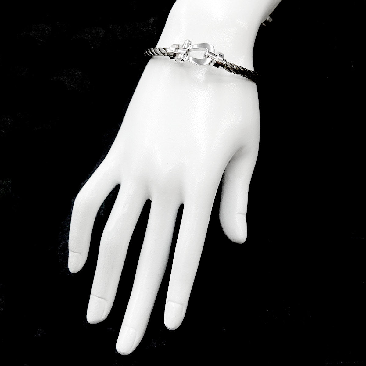 FRED Force 10 Bracelet LM 18K White Gold 750 Steel size17