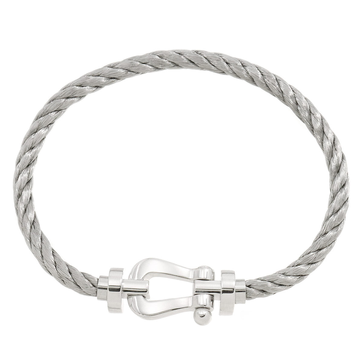 FRED Force 10 Bracelet LM 18K White Gold 750 Steel size17