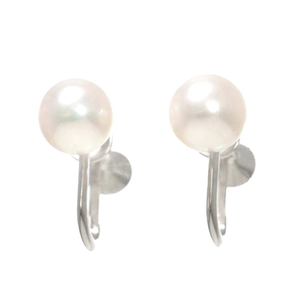 MIKIMOTO Akoya Pearl 7.5mm Earrings 14K White Gold 585