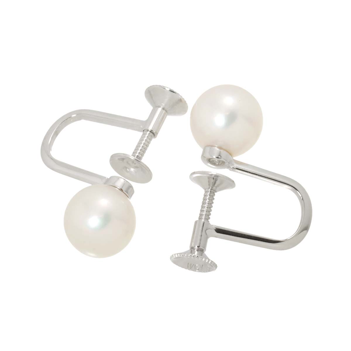 MIKIMOTO Akoya Pearl 7.5mm Earrings 14K White Gold 585