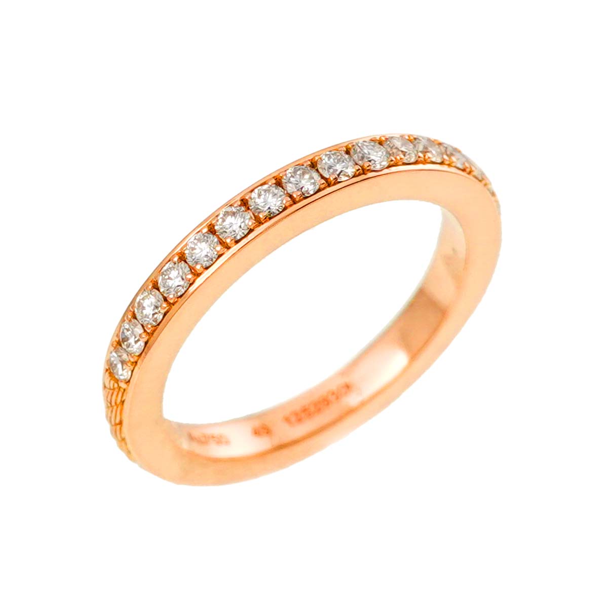 FRED Force 10 Duo Half Diamond Ring 18K Pink Gold Size49 4.75-5(US)