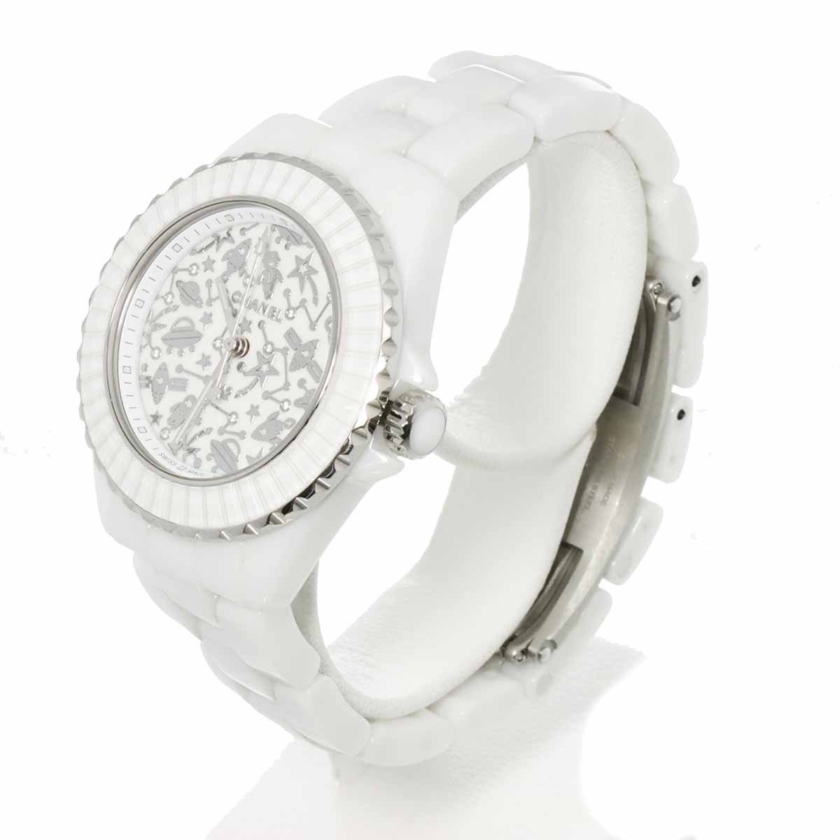 J12 Cosmic H7990 Ceramic Diamond Quartz White Dial Ladies