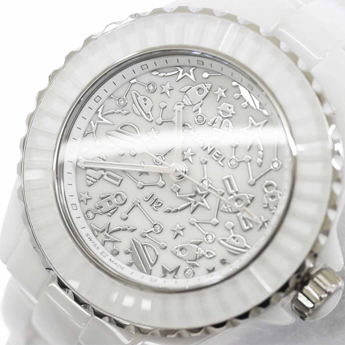 J12 Cosmic H7990 Ceramic Diamond Quartz White Dial Ladies