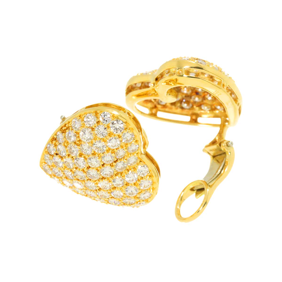 Diamond 2.70ct/2.70ct Earrings 18K K18 YG 750