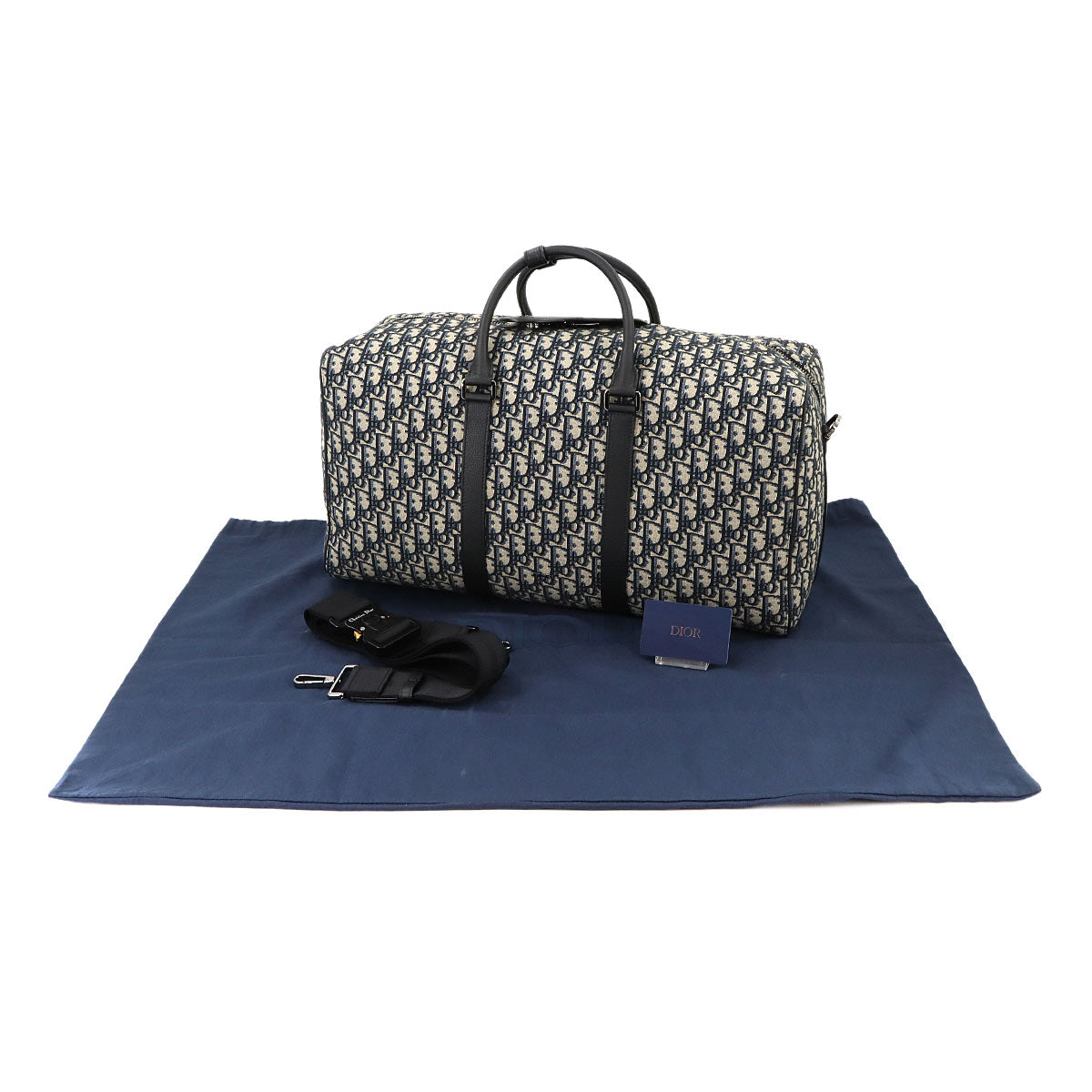 Oblique Lingot 50 Boston Shoulder Bag Canvas Leather