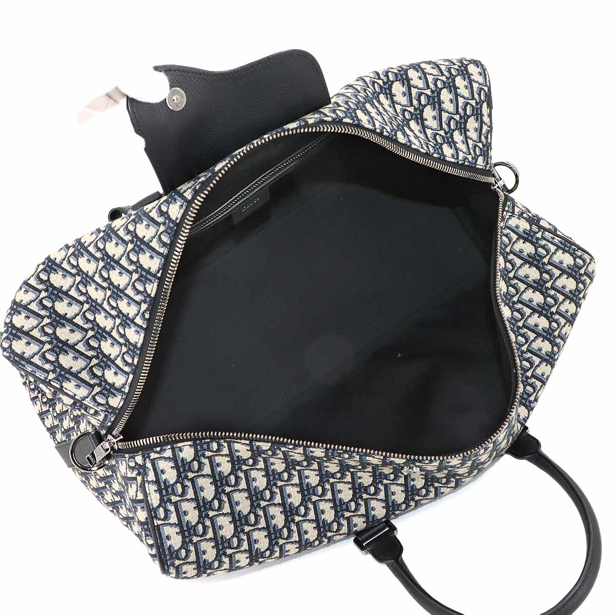 Oblique Lingot 50 Boston Shoulder Bag Canvas Leather