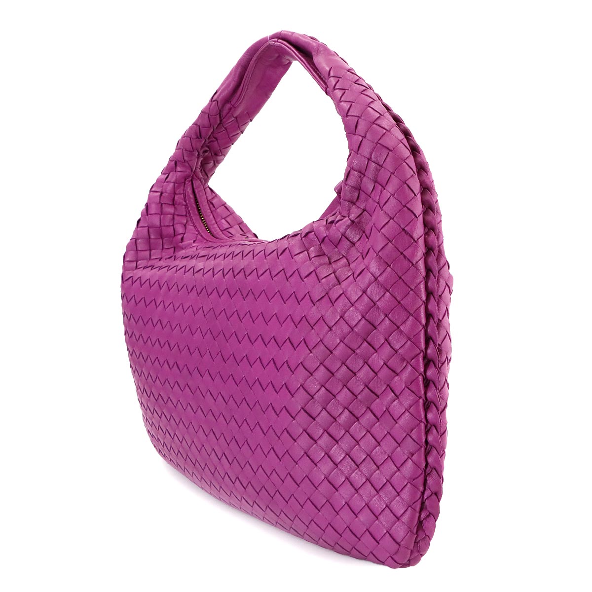 Intrecciato Shoulder Bag Leather Purple 115653