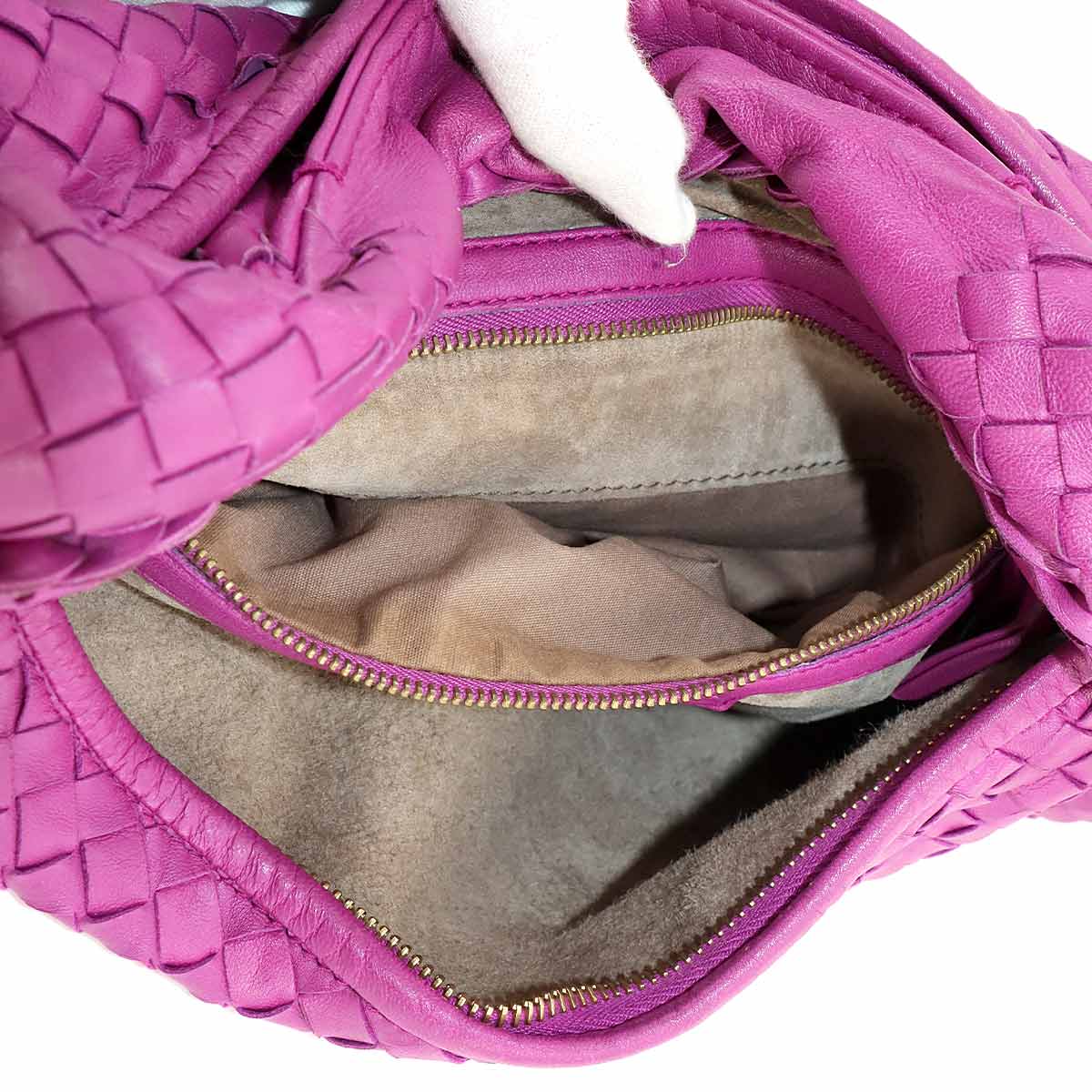 Intrecciato Shoulder Bag Leather Purple 115653