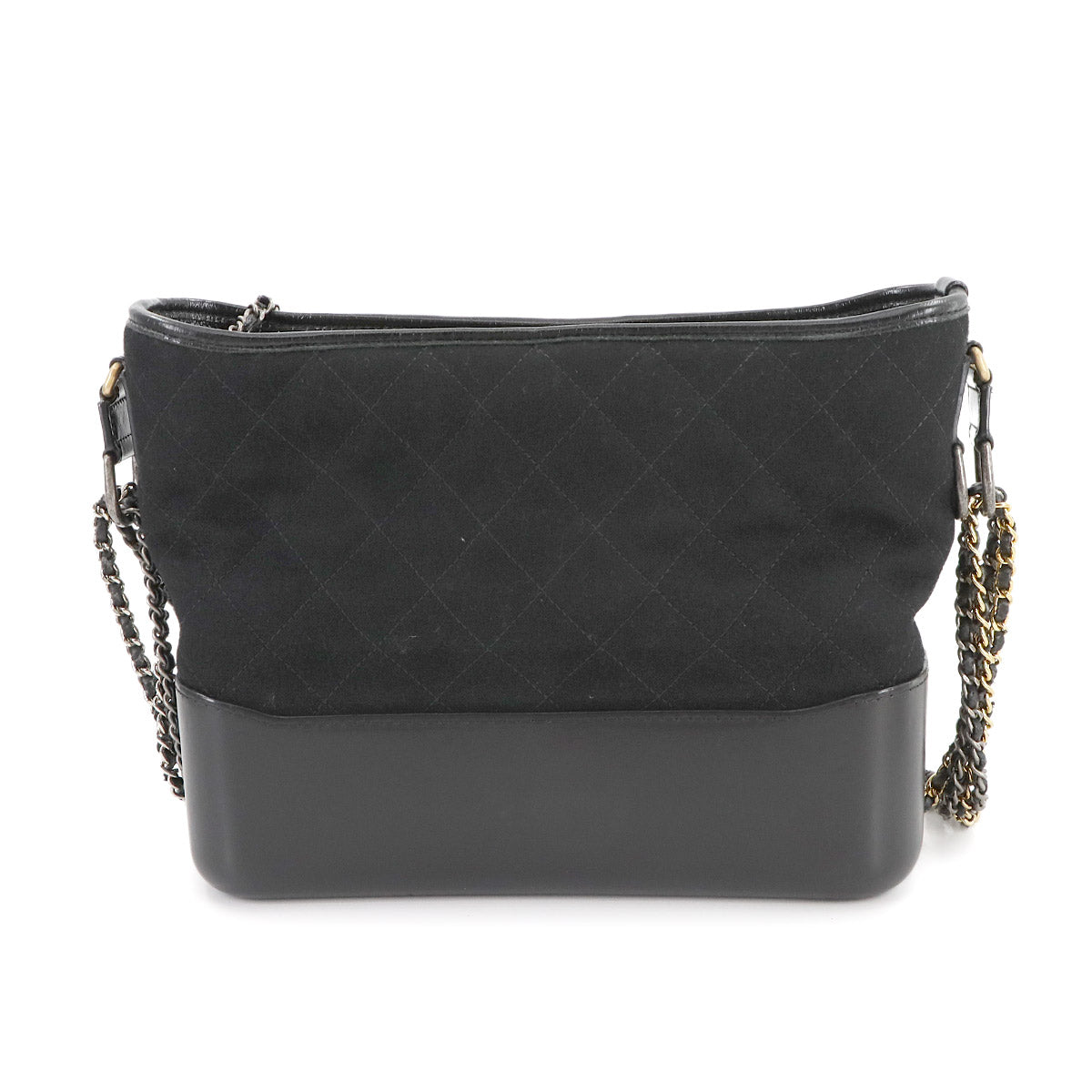 Gabrielle de Chanel Large Hobo Bag Shoulder Wool Leather Black