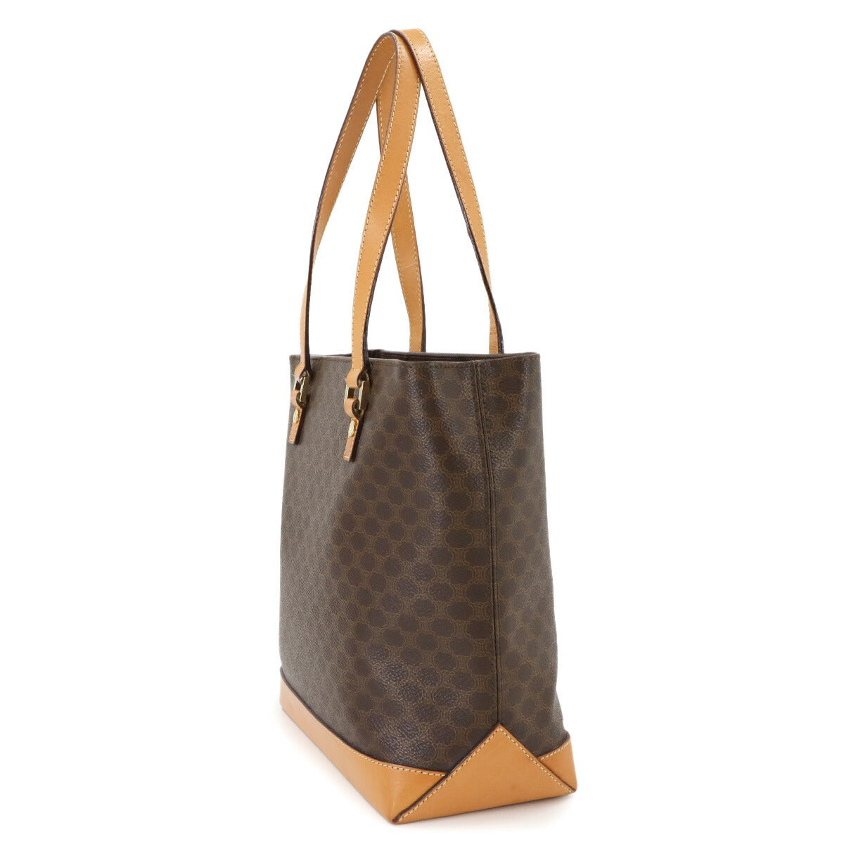 Macadam Hand Bag PVC Leather Brown Vintage Purse