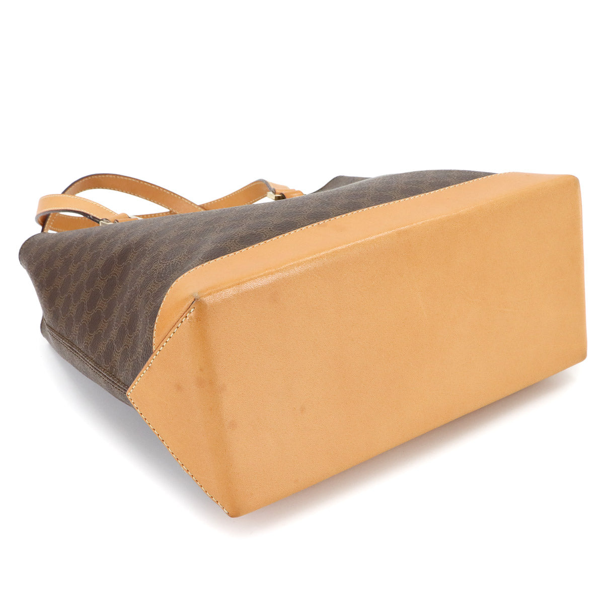 Macadam Hand Bag PVC Leather Brown Vintage Purse