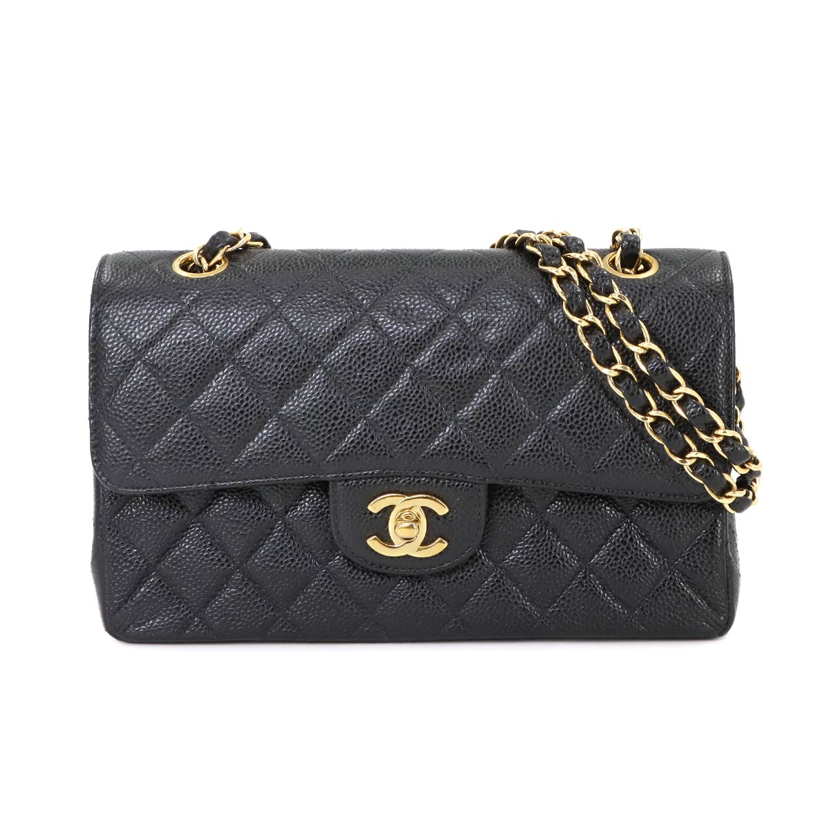 Matelasse 23 Chain Shoulder Bag Leather Black A01113