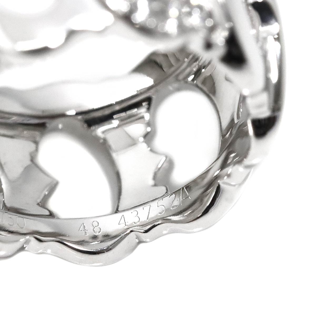C De Diamond Ring 18K White Gold 750 size48 4.5(US)