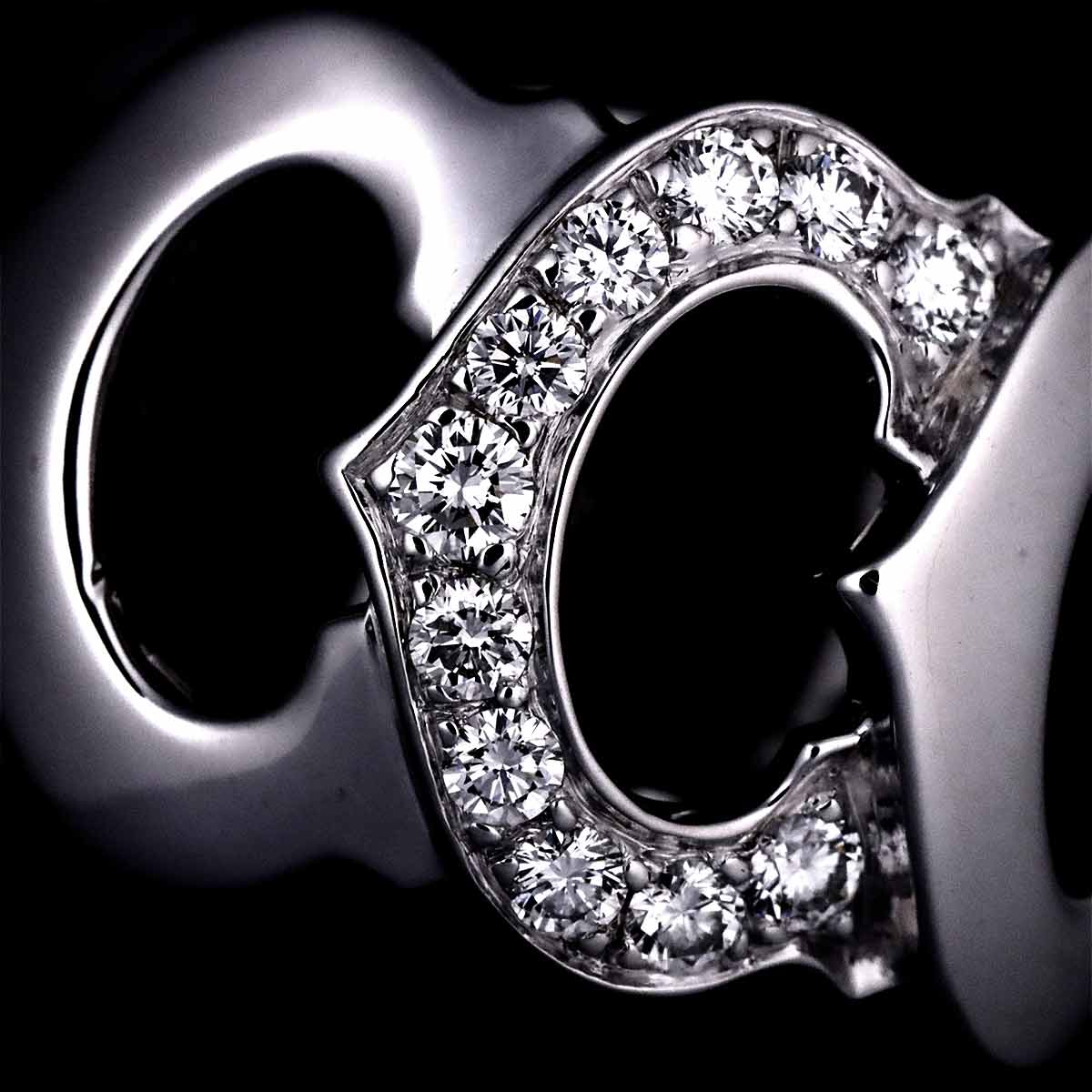 C De Diamond Ring 18K White Gold 750 size48 4.5(US)