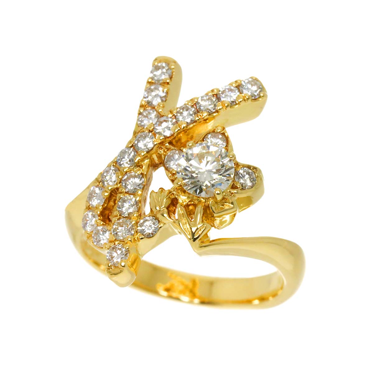 KENZO Diamond 1.00ct Ring 18K YG Yellow Gold 750 size6.5-6.75(US)