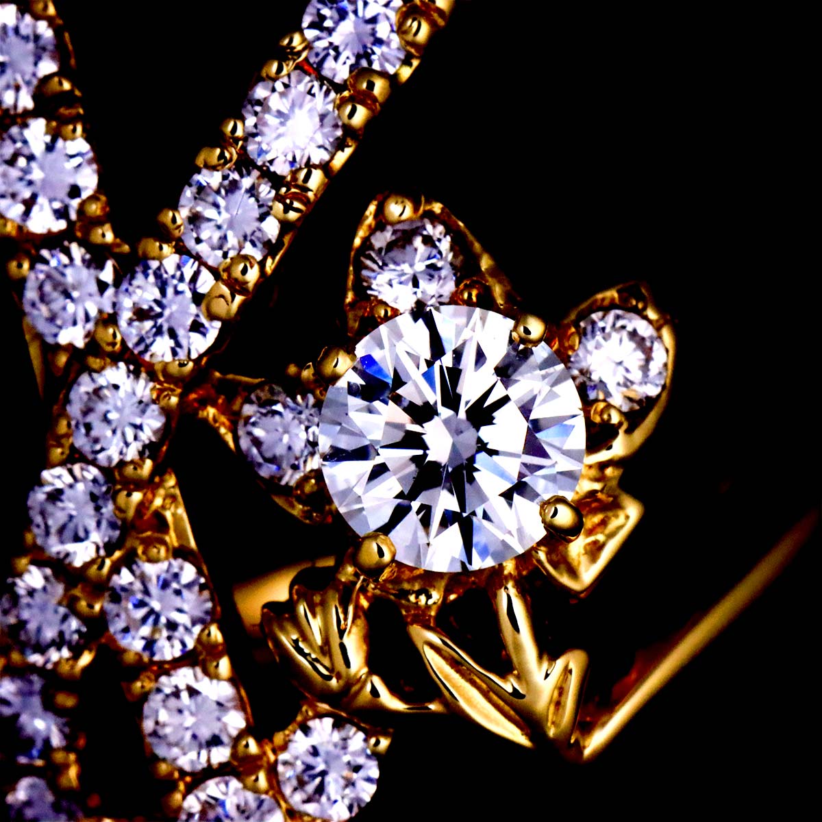 KENZO Diamond 1.00ct Ring 18K YG Yellow Gold 750 size6.5-6.75(US)