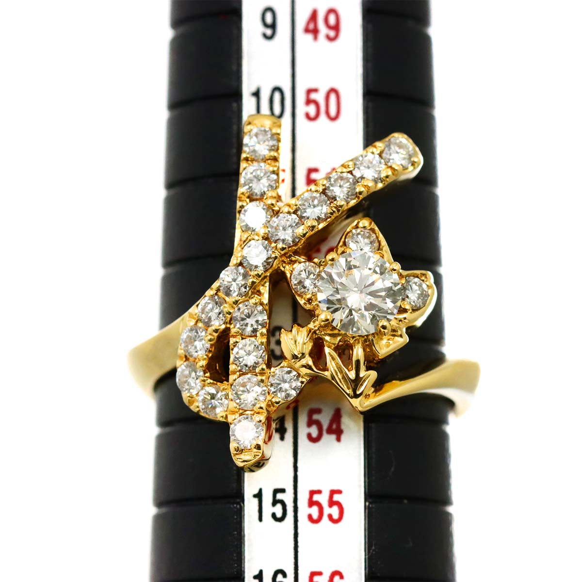 KENZO Diamond 1.00ct Ring 18K YG Yellow Gold 750 size6.5-6.75(US)