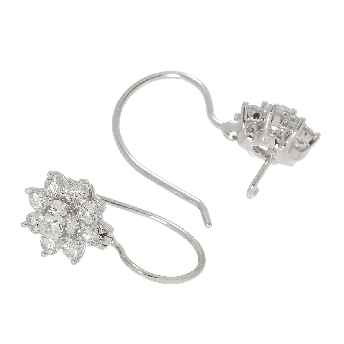 Flower Diamond 0.36ct Mini Earrings Pierced Pt