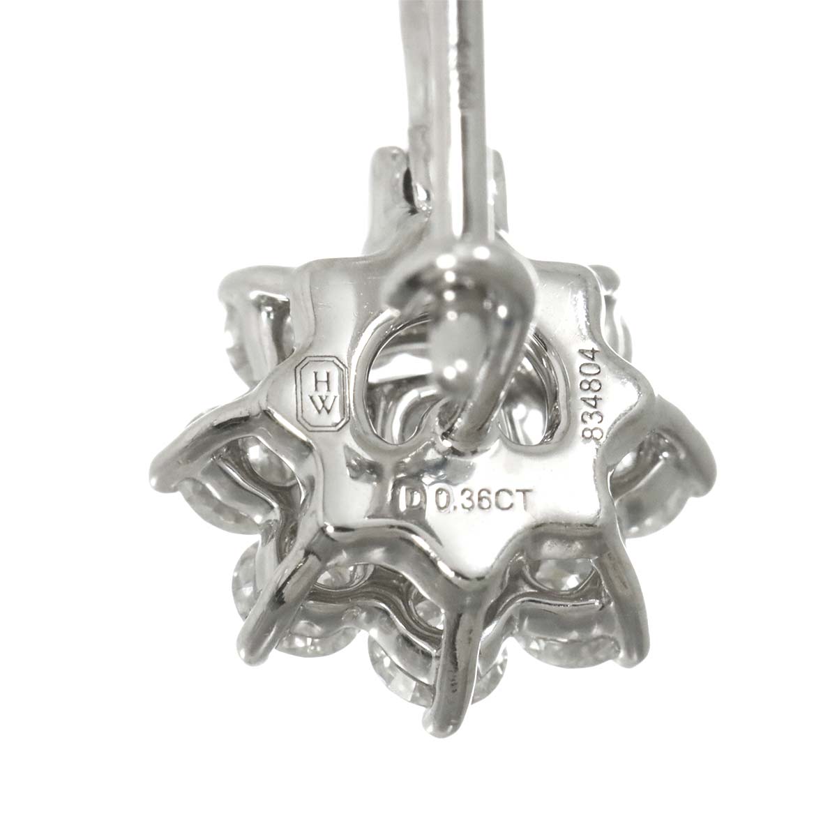 Flower Diamond 0.36ct Mini Earrings Pierced Pt