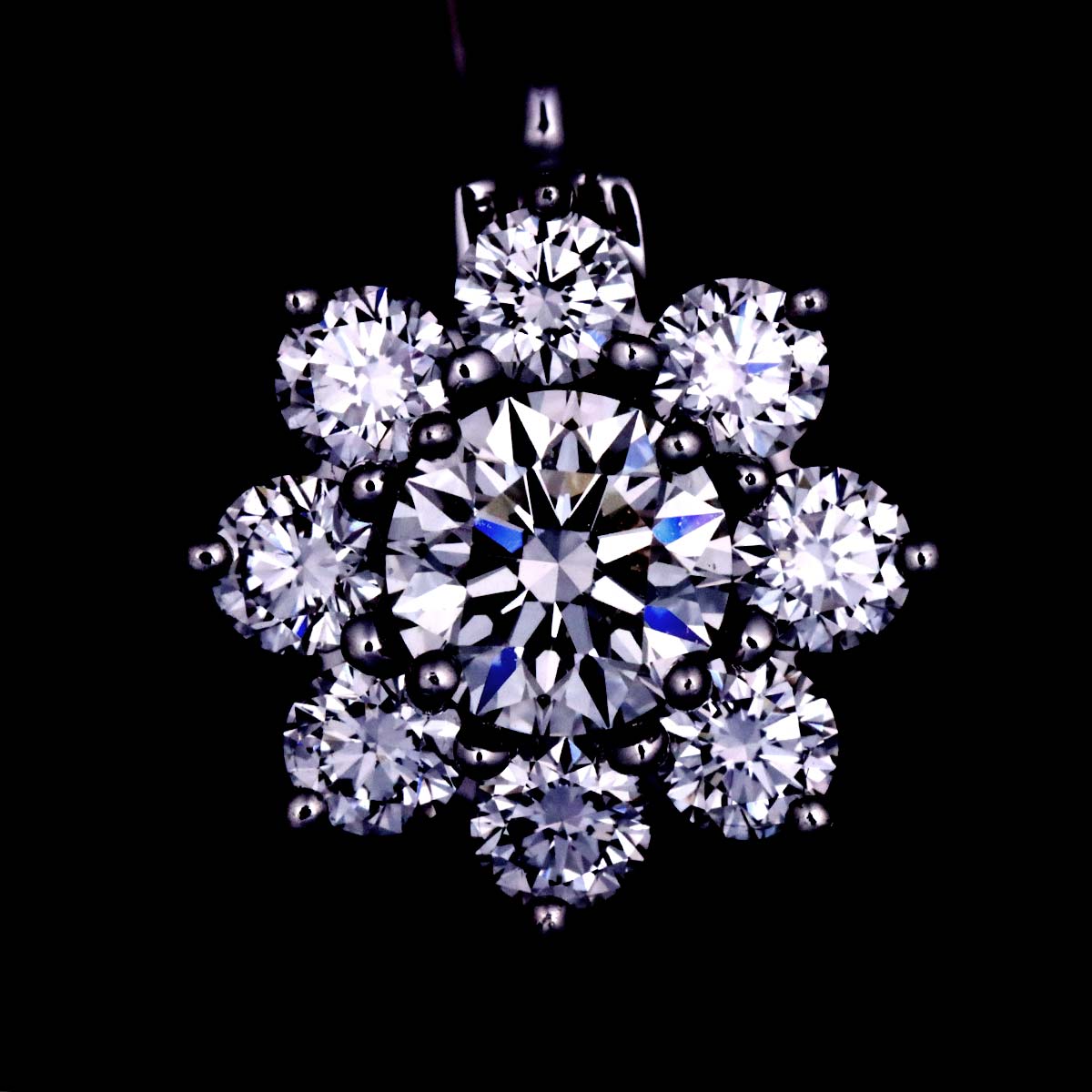 Flower Diamond 0.36ct Mini Earrings Pierced Pt