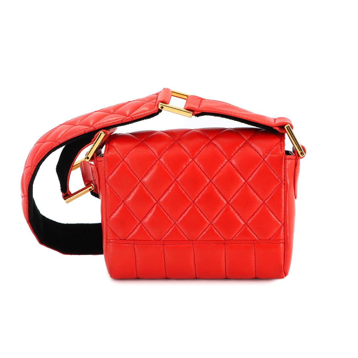 Matelasse Mademoiselle Shoulder Bag Leather Orange Purse