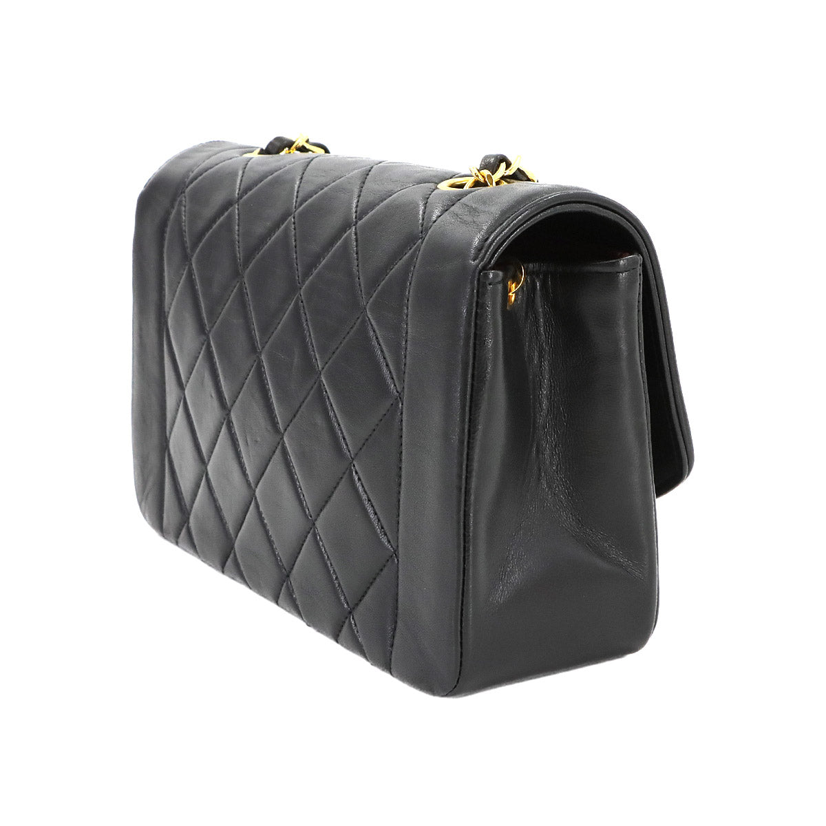 Diana Matelasse 22 Chain Shoulder Bag Leather A01164 Vintage