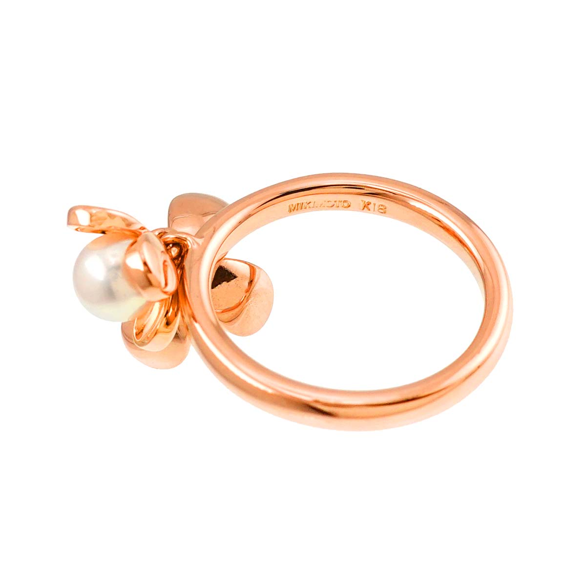 MIKIMOTO Akoya Pearl 6.3-5.4mm Ring 18K PG 750 Size5.5-5.75(US)