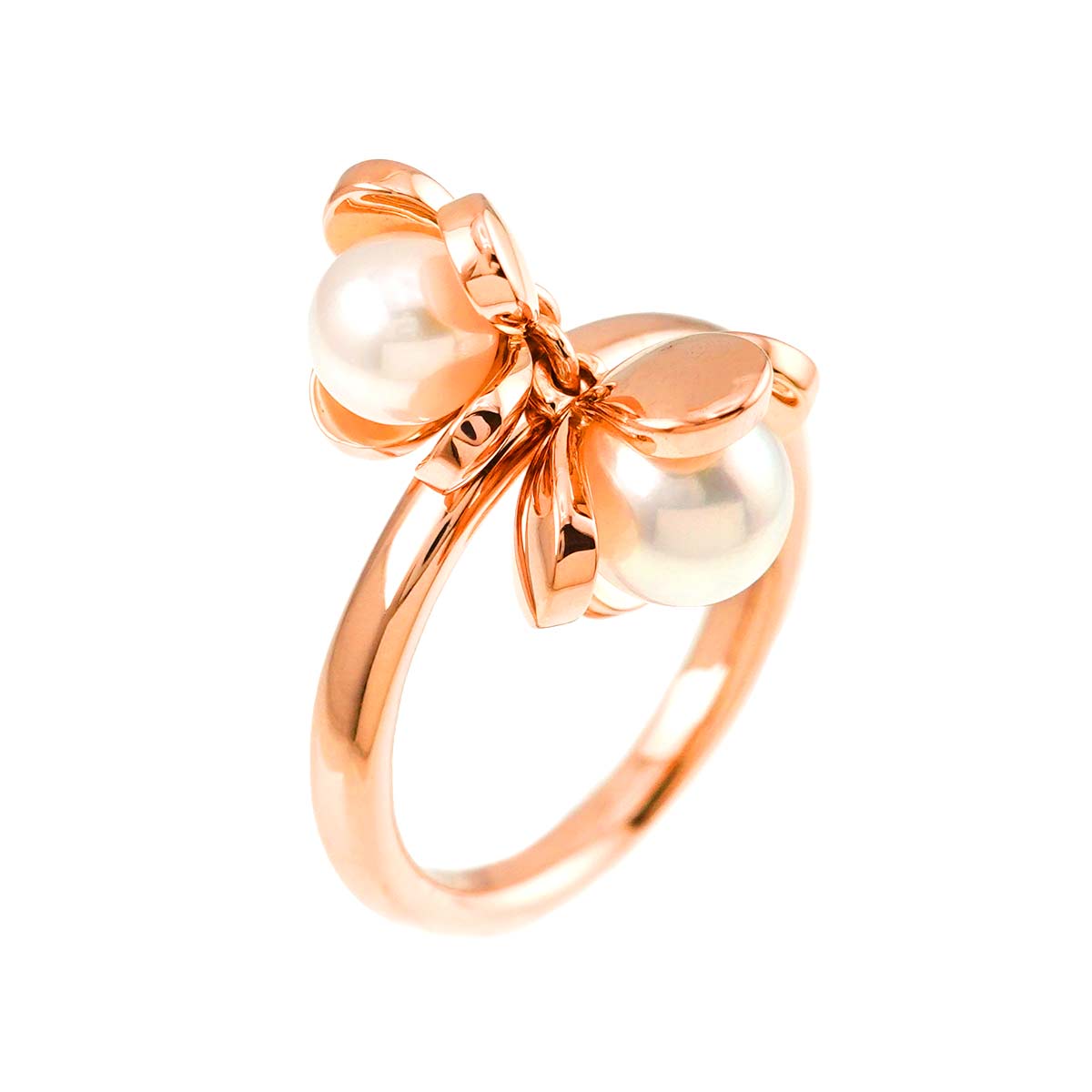 MIKIMOTO Akoya Pearl 6.3-5.4mm Ring 18K PG 750 Size5.5-5.75(US)