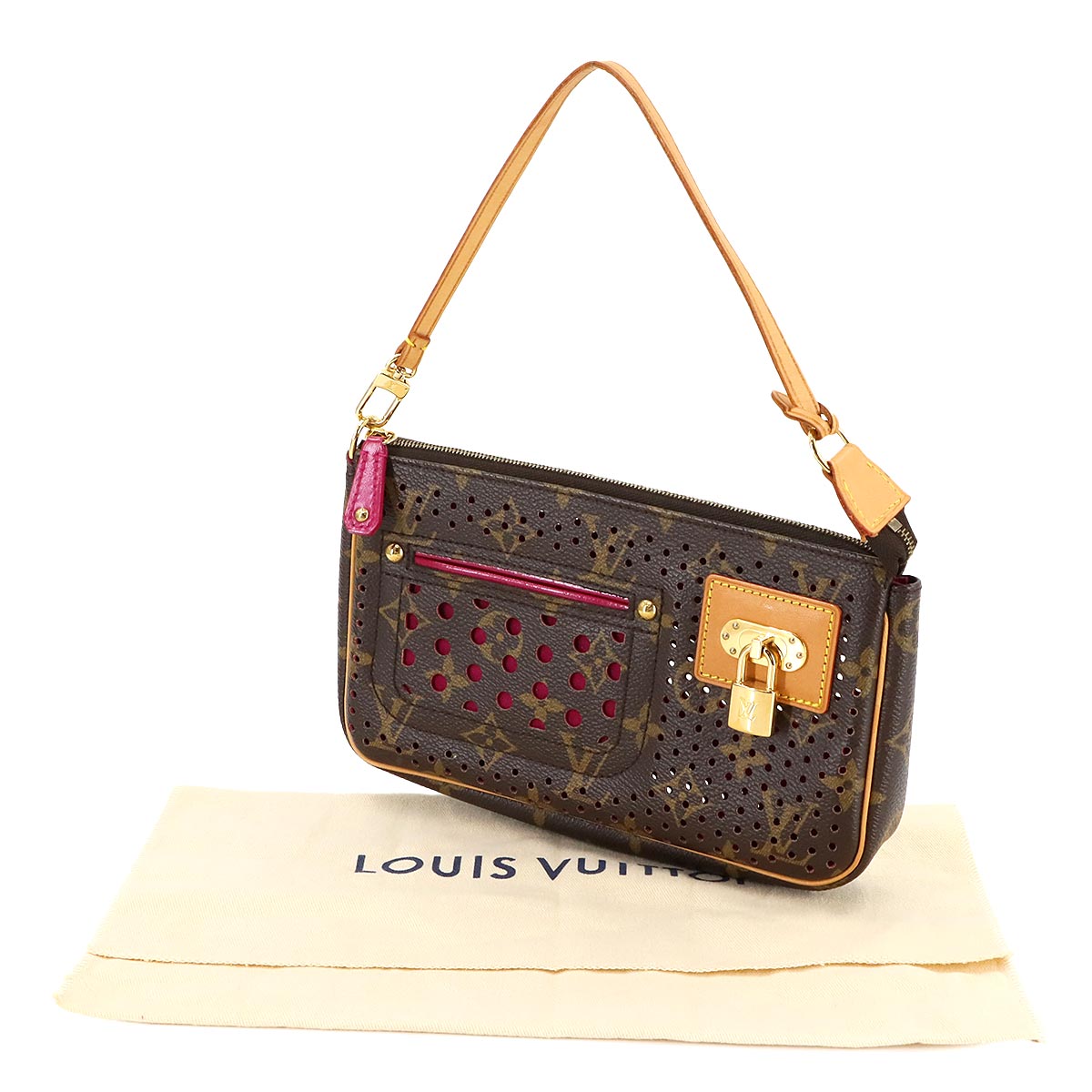 LOUIS VUITTON Monogram Perfo Pochette Accessoire Hand Bag M95183