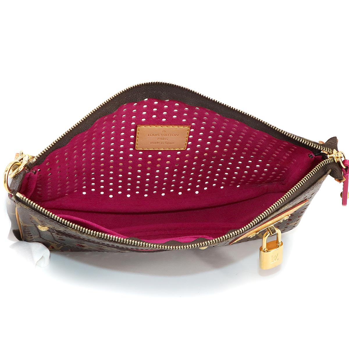 LOUIS VUITTON Monogram Perfo Pochette Accessoire Hand Bag M95183