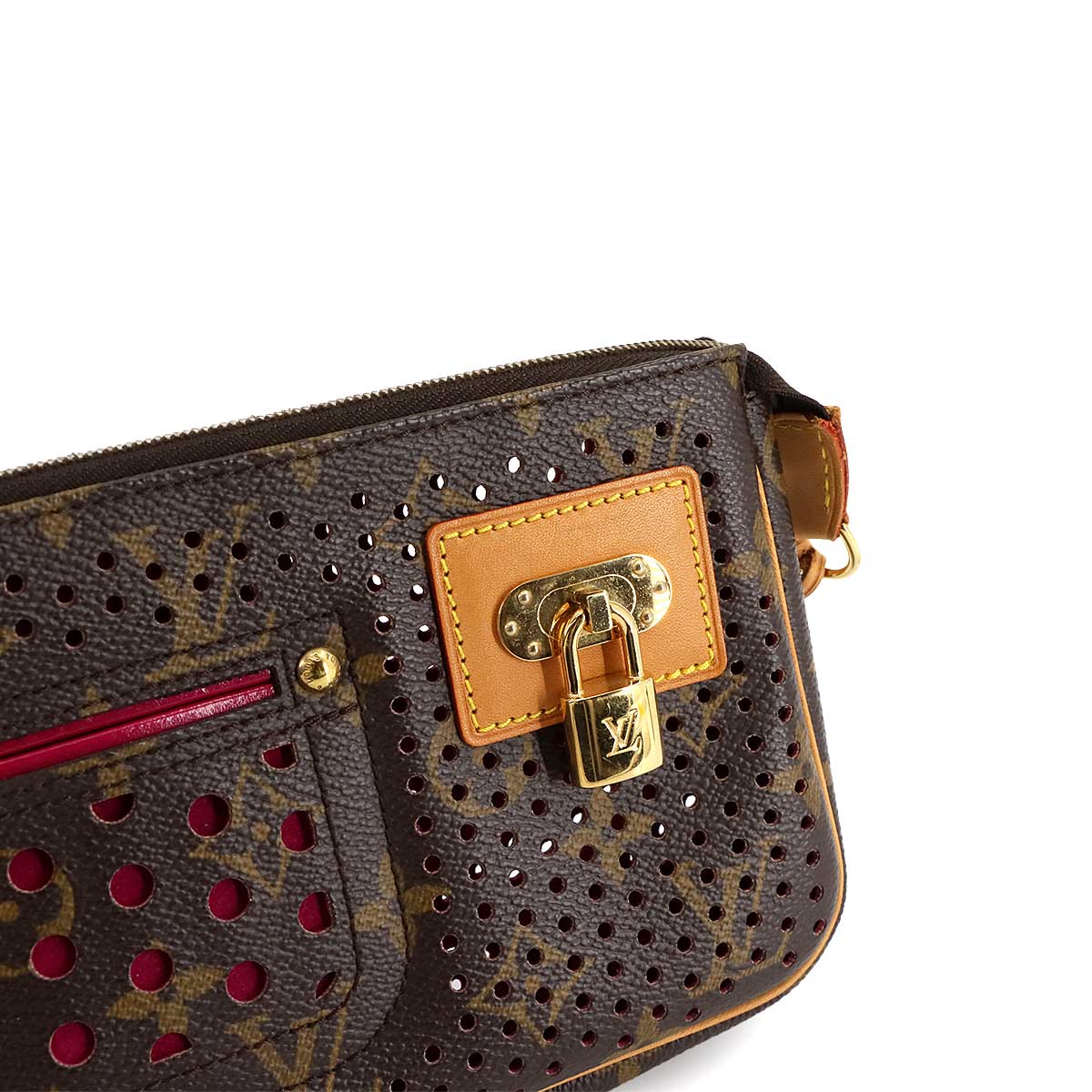 LOUIS VUITTON Monogram Perfo Pochette Accessoire Hand Bag M95183