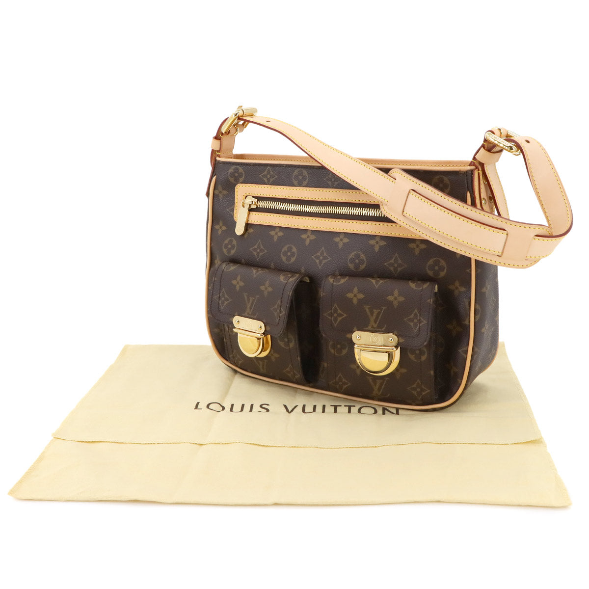 LOUIS VUITTON Monogram Hudson GM Shoulder Bag Brown M40045 purse
