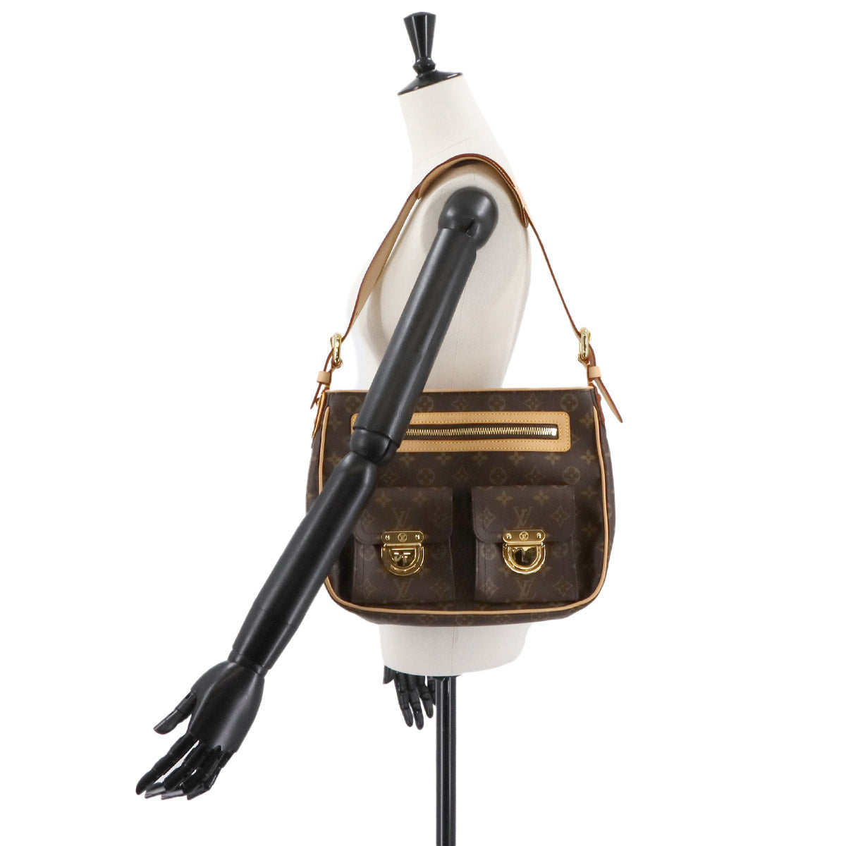 LOUIS VUITTON Monogram Hudson GM Shoulder Bag Brown M40045 purse