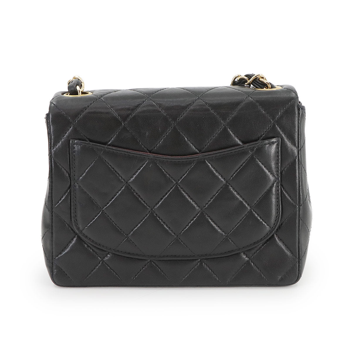 Mini Matelasse Chain Shoulder Bag Leather Black A01115 Purse