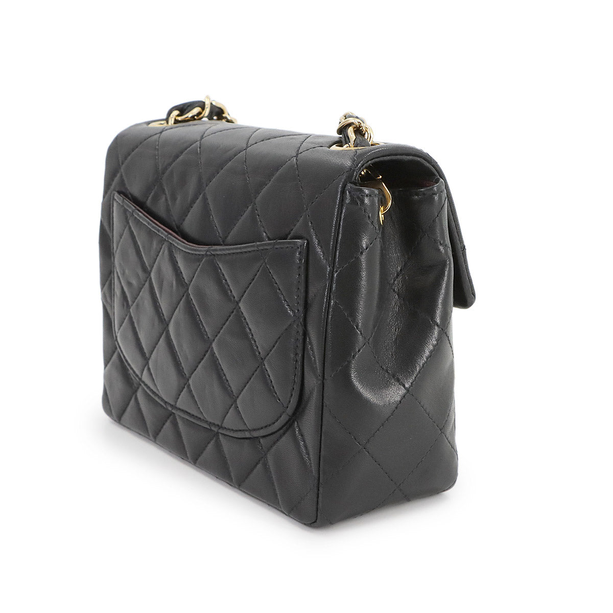 Mini Matelasse Chain Shoulder Bag Leather Black A01115 Purse